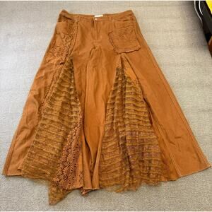 Free People We The Free Women's Size 30 Brown Pants Flowy Western Style
